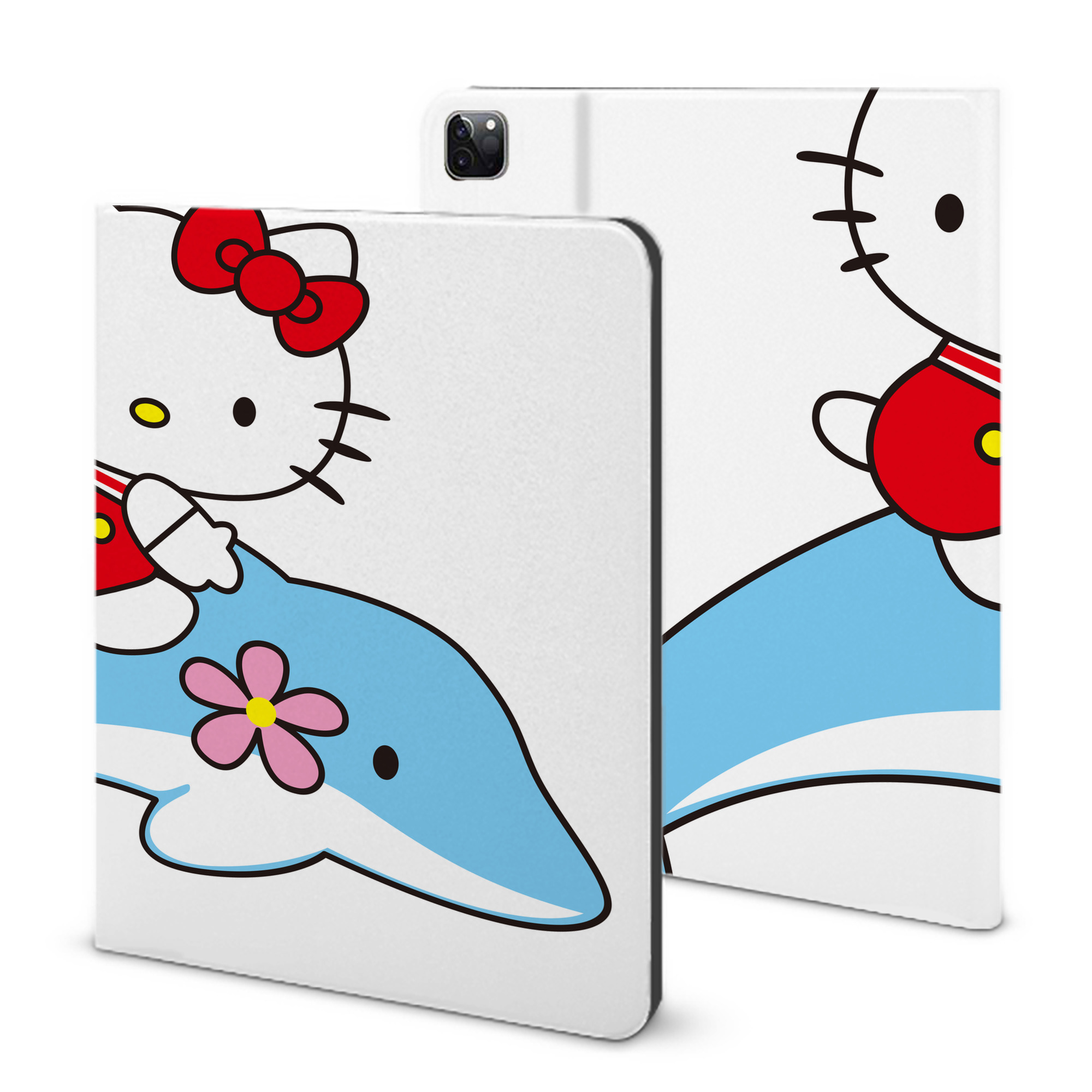 （画像用） Hello Kitty ハローキティ IPad ケース ブック型 PUレザー TPU 耐衝撃 軽量 薄型 ペン収納なし 全面保護 IPad 各モデル対応